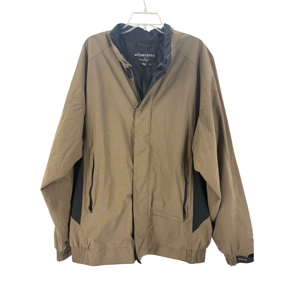 DryJoys by FootJoy‎ Mens XL Brown Golf Windbreaker Jacket Water Resistant